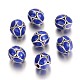 Oval Antique Silver Plated Alloy Enamel Beads ENAM-J610-01AS-2