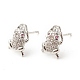 Frogs and Copper Coins Cubic Zirconia Stud Earrings EJEW-A066-03P-1