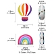 10 個 10 スタイルのシリコーンビーズ  歯磨き用  虹と熱気球の形  ミックスカラー  18~28x22~25x9~9.5mm  穴：2mm  1個/スタイル SIL-YW0001-05-4