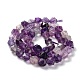 Natural Purple Fluorite Beads Strands G-G030-A08-01-3