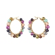 Boucles d'oreilles créoles en perles naturelles avec 304 épingle en acier inoxydable EJEW-JE04567-2