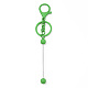 Schlüsselanhänger aus sprühlackierter Legierung mit Perlen für die Schmuckherstellung KEYC-A011-02D-1