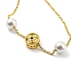 Bracelet à perles en laiton et perles en plastique BJEW-D030-07G-2