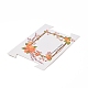 長方形の紙のヘアゴムのディスプレイカード  ヘアゴム用の花のジュエリー ディスプレイ カード  オレンジ  8.05x12x0.05cm CDIS-C004-07A-3