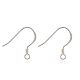 925 Sterling Silver Earring Hooks, Carved 925, Silver, 16x19x1.4mm, Hole: 1.5mm, Pin: 0.5mm