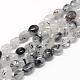 Chapelets de perles en quartz rutile noir naturel G-R445-8x10-18-1