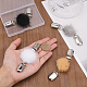 CHGCRAFT 4Pcs 4 Colors Faux Mink Fur Covered Round Beads Sweater Collar Clips JEWB-CA0001-24-3