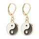 Boucles d'oreilles pendantes à levier en alliage yin yang EJEW-JE04893-03-1