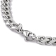 201 Stainless Steel Curb Chain Bracelet with 304 Stainless Steel Clasps for Men Women BJEW-M235-02A-P-3