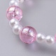 Acrylique transparent imité perles extensibles enfants bracelets BJEW-JB04575-02-2