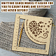 Righello per uncinetto con cornice quadrata in legno DIY-WH0537-001-4