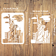 FINGERINSPIRE Statue of Liberty Stencil 21x29.7cm American Landmark Statue of Liberty Pattern Painting Template Architecture Theme House Sea Clouds Stencil for Painting on Wood Wall Fabric Furniture DIY-WH0396-481-2