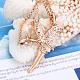 Real Rose Gold Plated Eco-Friendly Tin Alloy Czech Rhinestone Angel Pendant Necklaces For Women NJEW-BB13785-RG-3