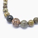 Natural Dendritic Jasper/Chohua Jasper Graduated Beads Necklaces and Bracelets Jewelry Sets SJEW-L132-08-3