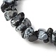 Bracelets extensibles en perles d'obsidienne flocon de neige naturel pour enfants BJEW-JB06388-06-4