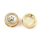 Brass Micro Pave Clear Cubic Zirconia Slide Charms KK-K342-09G-06-2