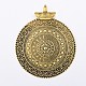 Plat rond gros style tibétain pendentifs PALLOY-A065-05AG-1