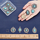 SUNNYCLUE 1 Box DIY 10 Pairs Tibetan Style Charms Synthetic Turquoise Earrings Making Kit Flower Charms Rhombus Charms for Jewelry Making Big Charms Brass Earring Hooks Adult Women Starter Beginners DIY-SC0019-23-3