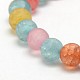 Frosted Synthetic Crackle Quartz Round Beads Strands G-L155-6mm-04-2