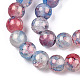 Chapelets de perles en verre craquelé peint X1-DGLA-R053-03H-3