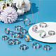 Unicraftale 18Pcs 9 Size 201 Stainless Steel Grooved Finger Ring Settings STAS-UN0049-59-3