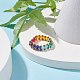 Glass Braided Bead Finger Ring for Women RJEW-JR00467-04-2