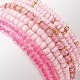 8 pièces 8 styles ensemble de bracelets extensibles en perles de verre BJEW-JB09192-04-3