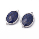 Connecteurs lapis lazuli en laiton ton platine G-F339-B09-2