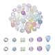 Superfindings 60 pièce de perles acryliques plaquées de 6 styles OACR-FH0001-048-1