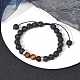 Natural Lava Rock & Tiger Eye Braided Bead Bracelets BJEW-JB09729-02-2