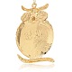 Golden Plated Alloy Enamel Owl Big Pendants ENAM-J197-01G-2