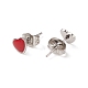 Enamel Heart Stud Earrings EJEW-B009-12P-3