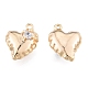 Brass Micro Pave Clear Cubic Zirconia Charms KK-N216-584LG-1