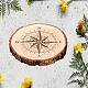 Hojas redondas de madera tallada AJEW-WH0362-002-6