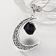 Antique Silver Plated Moon Alloy Big Pendants PALLOY-JF00082-02-1