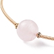 Bracelet en perles rondes en quartz rose naturel BJEW-JB07840-01-4