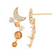 Brass Micro Pave Clear Cubic Zirconia Stud Earring Findings KK-S364-060-3