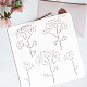 FINGERINSPIRE Achillea Painting Stencil 11.8x11.8inch Reusable Yarrow Drawing Template DIY Craft Spring Nature Flower Stencil for Wall Decoration Plants Stencil for Wood Furniture Fabric Painting DIY-WH0391-0048-3