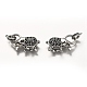 Brass Micro Pave Black Cubic Zirconia Lobster Claw Clasps ZIRC-I052-05P-2