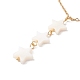 Natural Shell Star Pendant Necklace with 304 Stainless Steel Cable Chain for Women NJEW-C016-01G-4