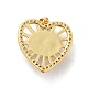 Coeur avec oeil en laiton micro pavé clair pendentifs en zircone cubique KK-G419-07G-4