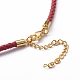 Плетеные ожерелья из вощеного полиэстера NJEW-Z011-03G-A-2
