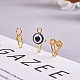 12pcs 12 estilo mal de ojo y anillos de nariz de latón con envoltura de alambre KK-SZ0004-82-5