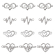 Sunnyclue 40 pz 4 stili di connettori in lega con strass a tema cuore e zirconi cubici RB-SC0001-11-1