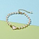 Bracelets à maillons coeur en coquillage blanc naturel BJEW-JB05780-03-5