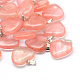 Heart Cherry Quartz Glass Pendants X-G-Q438-09-1