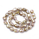 Hebras de perlas keshi de perlas barrocas naturales PEAR-S012-70A-2