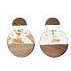 Серьги-гвоздики с подвесками из прозрачной смолы и орехового дерева EJEW-JE04281-01-1