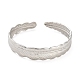 304 Stainless Steel Feather Cuff Bangles BJEW-G694-01P-2