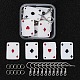 Kit fai da te per la creazione di orecchini pendenti con ciondolo a forma di carta da gioco da poker DIY-YW0004-60-1